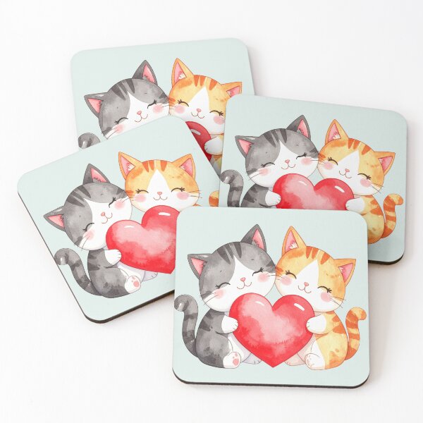 Item preview, Small heart, big love, two cats designed and sold by LiskoDesign.