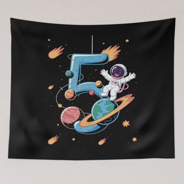 Item preview, Kids 5 Year Old Astronaut Balloon Planets 5th Birthday Boy designed and sold by joyouartArt.