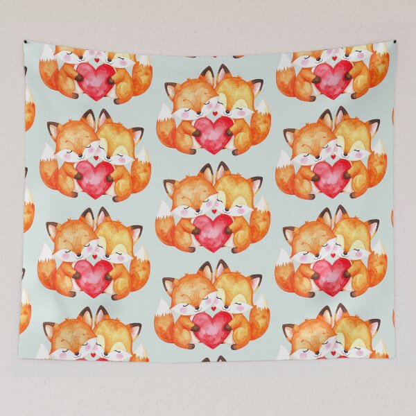 Item preview, Small heart, great love, two foxes designed and sold by LiskoDesign.