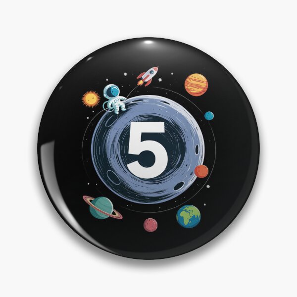 Item preview, Kids 5th Birthday Astronaut Balloon Planet 5 Year Old Boy designed and sold by joyouartArt.