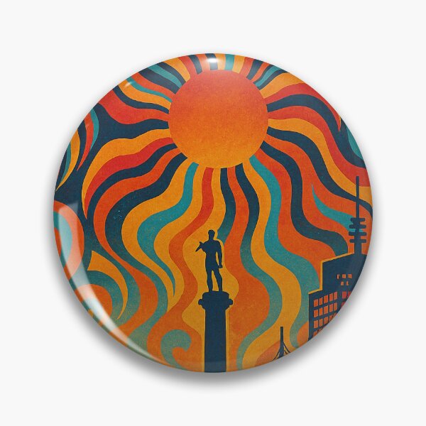 Item preview, Trippy Psychedelic Poster of Belgrade | Neon River Confluence Vision | Surreal Serbian Urban Art designed and sold by PaintedPixels01.