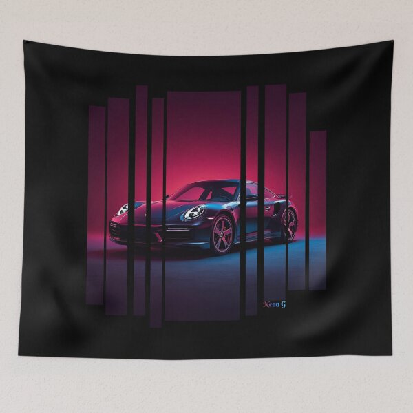Item preview, Porsch 911 Turbo S inspired Design Vintage racing poster style, dynamic motion lines 9 designed and sold by Neon G.