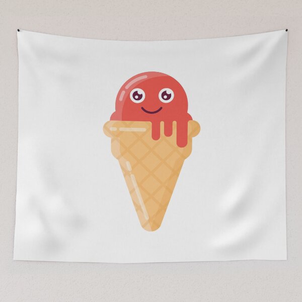 Item preview, Cute Red Melting Ice Cream Cone designed and sold by Captain Creative.
