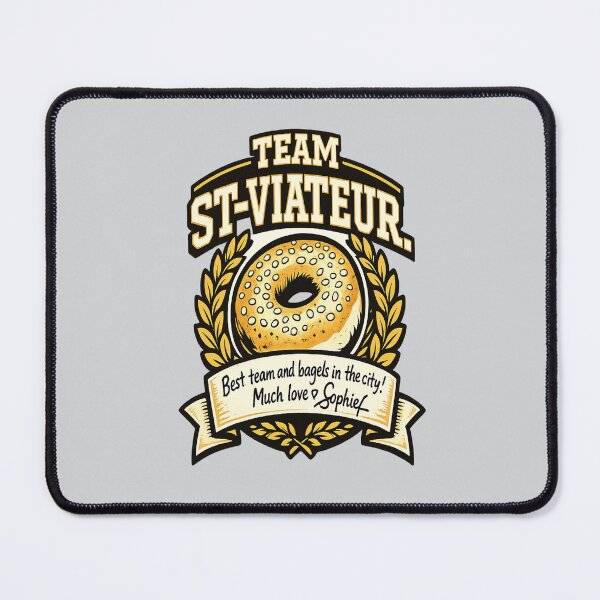 Item preview, TEAM ST-VIATEUR Bagel Crest — Signed Ribbon Varsity Graphic designed and sold by POD DYNASTY | Original Print On Demand T-Shirt Graphics.