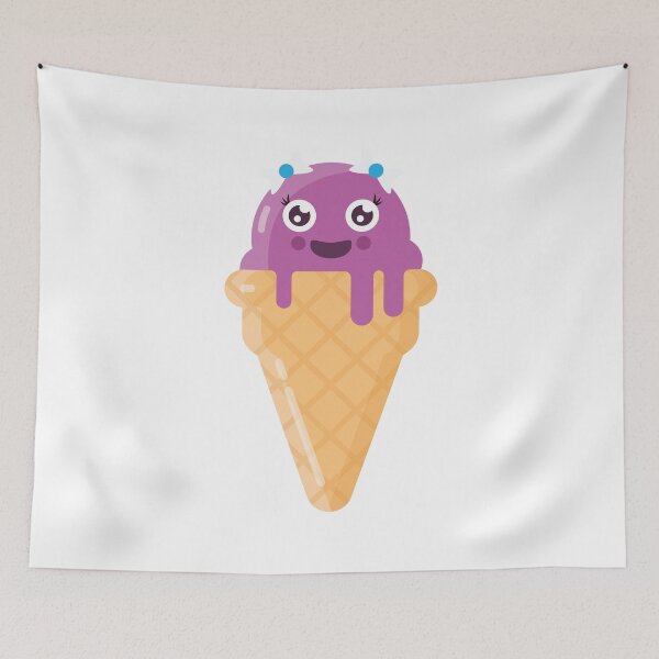 Item preview, Cute Purple Melting Ice Cream Cone designed and sold by Captain Creative.