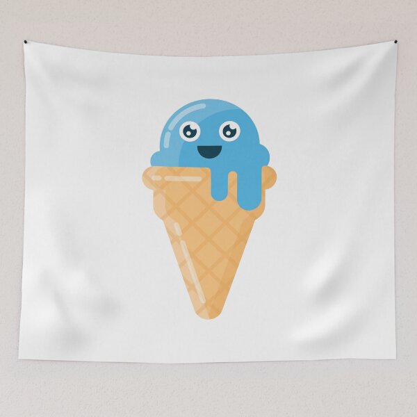 Item preview, Cute Blue Melting Ice Cream Cone designed and sold by Captain Creative.