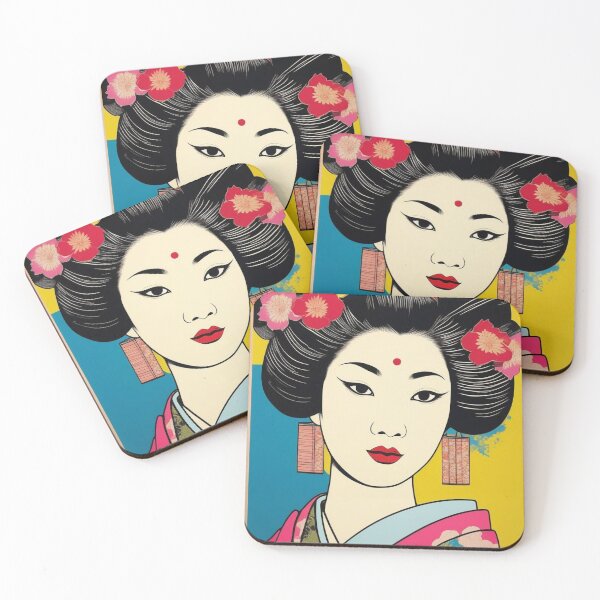 Item preview, Geisha Pop Art Portrait | Ukiyo e Style Japanese Art designed and sold by Vandy Fullam.