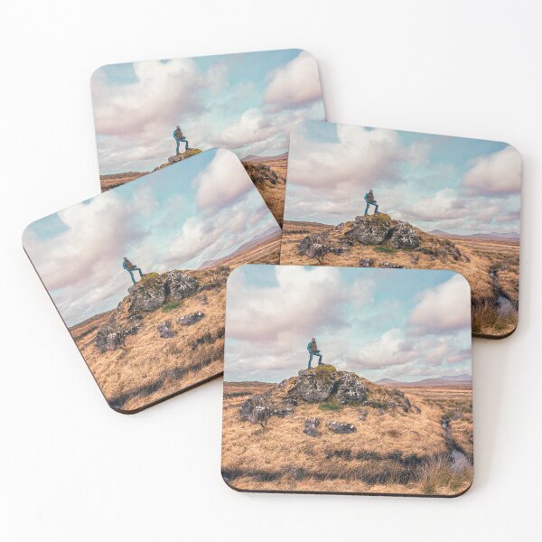 Item preview, Explorer Standing on Rock Outcrop Connemara Bog Ireland designed and sold by AshleyMobleyArt.