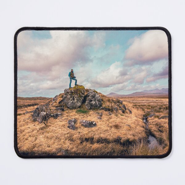 Item preview, Explorer Standing on Rock Outcrop Connemara Bog Ireland designed and sold by AshleyMobleyArt.