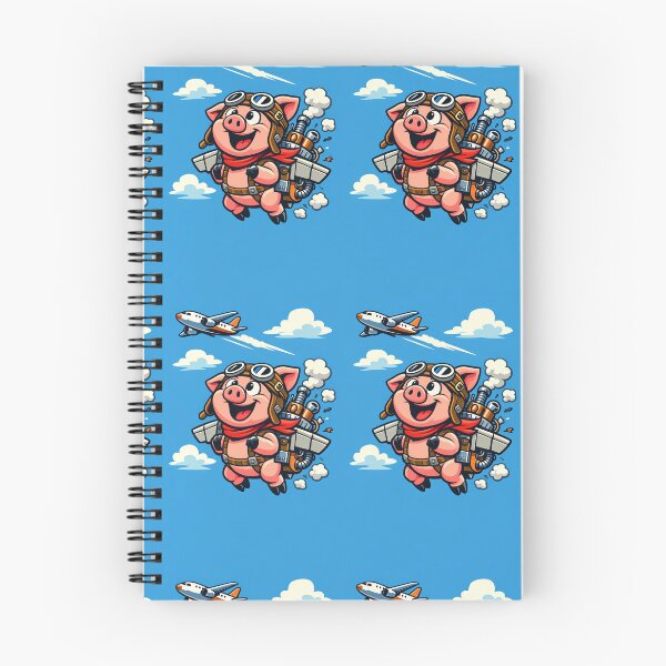 Item preview, Aviator Pig Flying with Jetpack - Comic Illustration When Pigs Fly designed and sold by ARTGENERATESART.