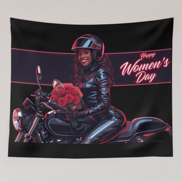 Item preview, Happy Women’s Day – Rose Rider– International Women’s Day Biker Art- bicycle women women's day design  designed and sold by YourTrendyTees.