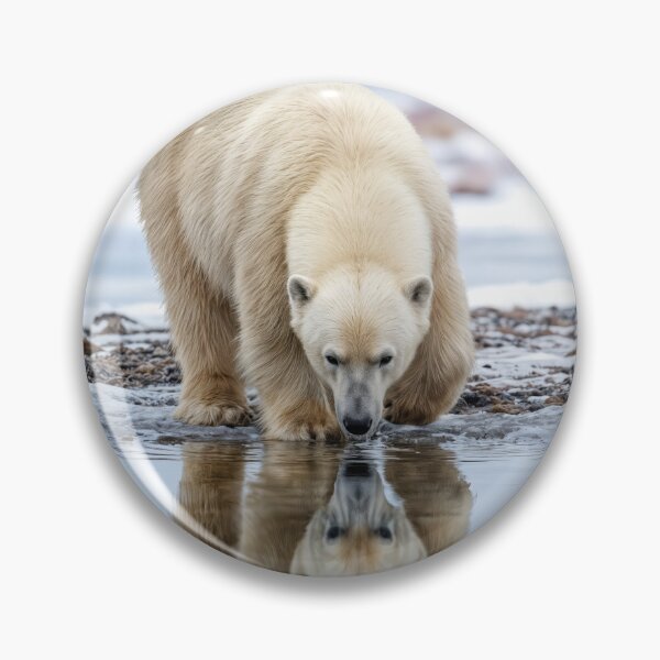 Item preview, Polar Bear Seeing Its Reflection In Water Puddle designed and sold by Maria Dryfhout.