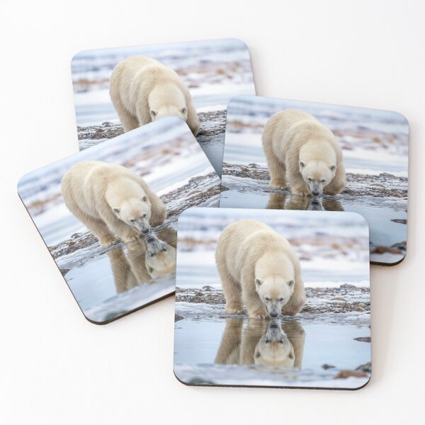 Item preview, Polar Bear Seeing Its Reflection In Water Puddle designed and sold by Maria Dryfhout.