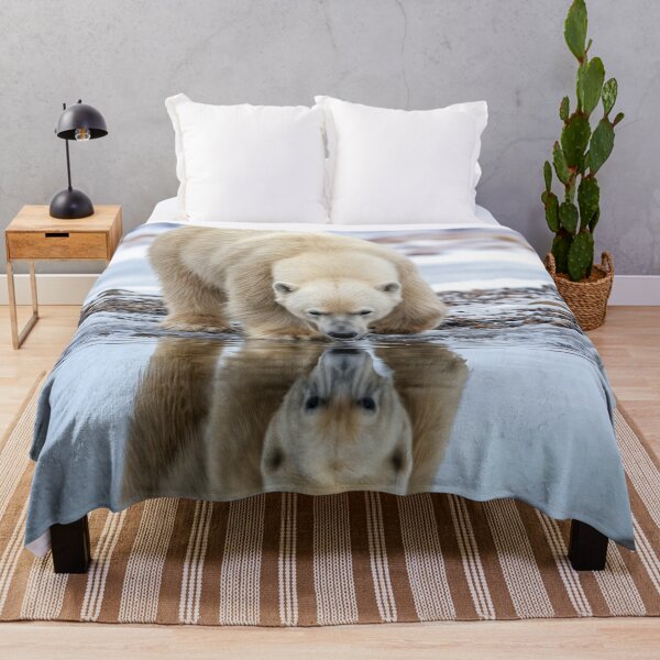 Item preview, Polar Bear Seeing Its Reflection In Water Puddle designed and sold by Maria Dryfhout.