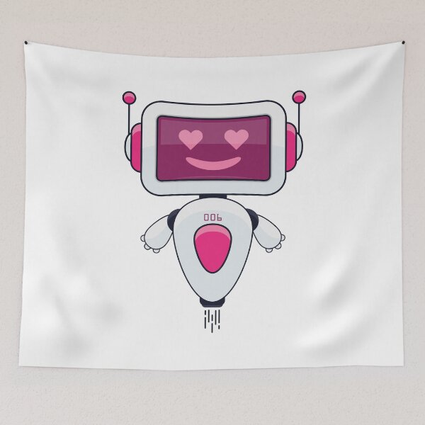 Item preview, Cute Pink Robot 006 designed and sold by Captain Creative.
