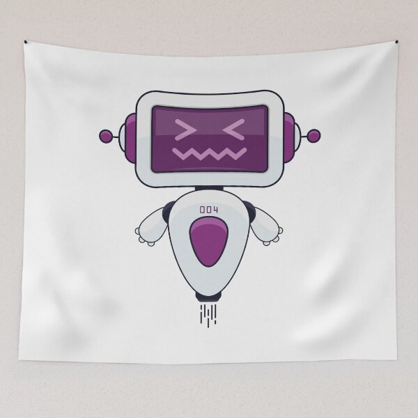 Item preview, Cute Purple Robot 004 designed and sold by Captain Creative.