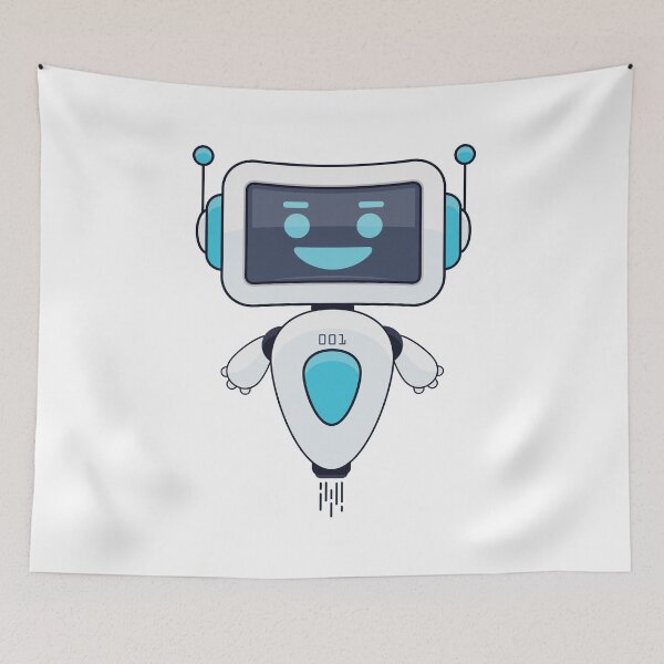 Item preview, Cute Blue Robot 001 designed and sold by Captain Creative.