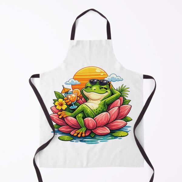 Item preview, Relaxing frog on a pink lotus designed and sold by FroggyOnly.