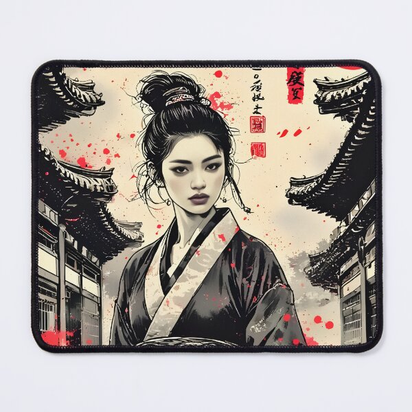 Item preview, Japanese Warrior Geisha Ink Wash Art designed and sold by Neer arts.