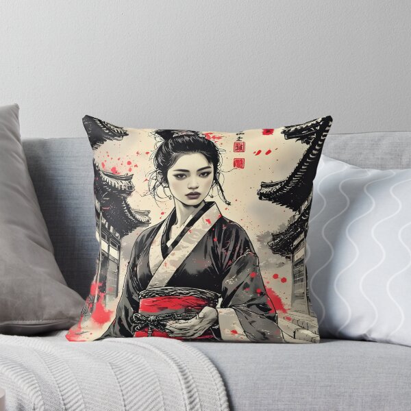 Item preview,  Japanese Warrior Geisha Ink Wash Art designed and sold by Neer arts.