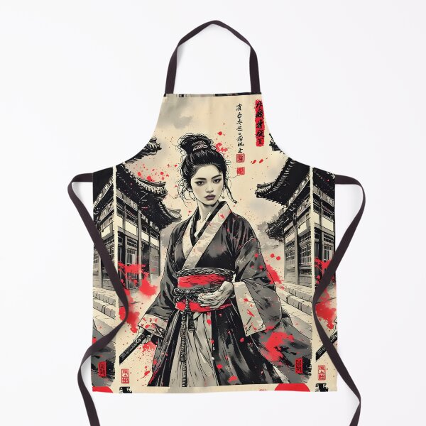 Item preview, Japanese Warrior Geisha Ink Wash Art designed and sold by Neer arts.