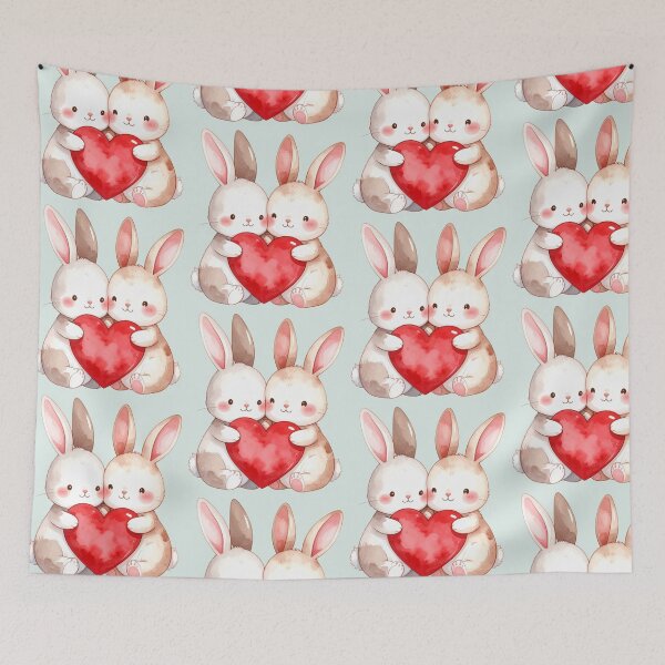 Item preview, Small heart, big love, two rabbits designed and sold by LiskoDesign.