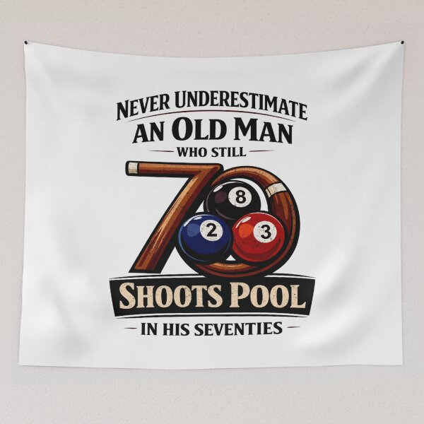 Item preview, Never Underestimate Old Man Shoots Pool designed and sold by FreshVibe Prints.