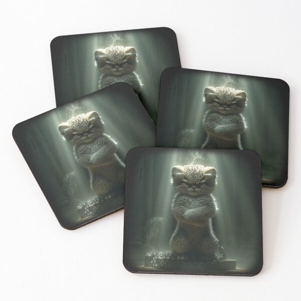 Item preview, Angry Manul Under Spotlight Dark Animal Art designed and sold by RØNI AI.