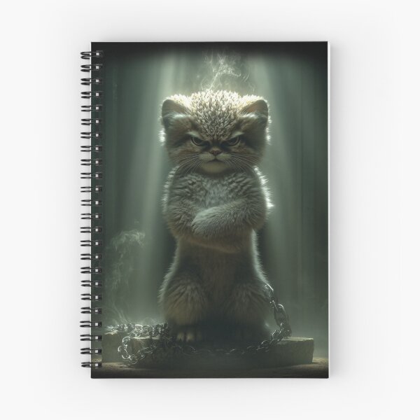 Item preview, Angry Manul Under Spotlight Dark Animal Art designed and sold by RØNI AI.