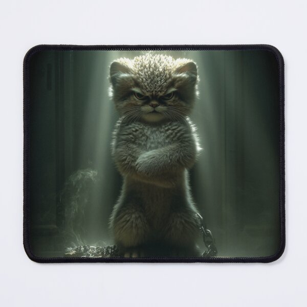 Item preview, Angry Manul Under Spotlight Dark Animal Art designed and sold by RØNI AI.