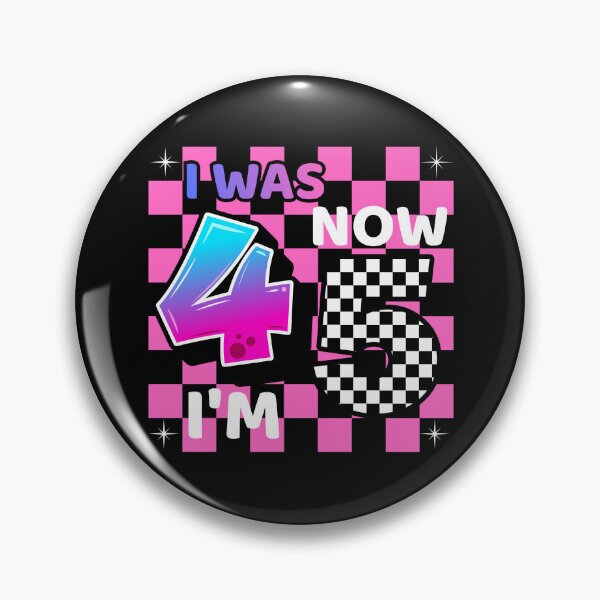 Item preview, Funny 5th Birthday Shirt – I Was 4 Now I’m 5 Retro Checker Design designed and sold by Graphizia.