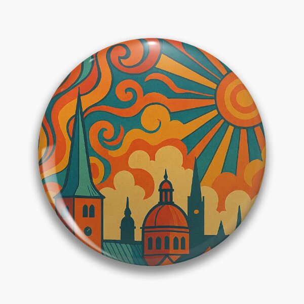 Item preview, Trippy Psychedelic Poster of Aarhus | Neon Nordic Vibes | Surreal Danish Cityscape Art designed and sold by PaintedPixels01.
