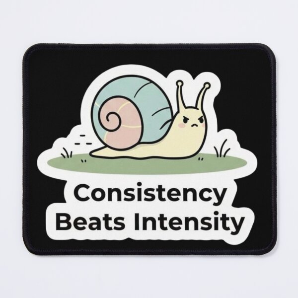 Item preview, Consistency Beats Intensity Motivation Quote | Habit Building Mindset Design designed and sold by SV-Creation.