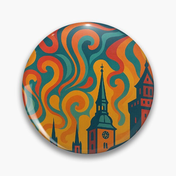 Item preview, Trippy Psychedelic Poster of Aalborg | Neon Fjord Flow | Surreal Danish Cityscape Art designed and sold by PaintedPixels01.