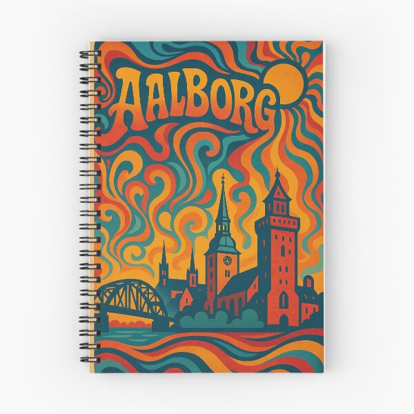 Item preview, Trippy Psychedelic Poster of Aalborg | Neon Fjord Flow | Surreal Danish Cityscape Art designed and sold by PaintedPixels01.