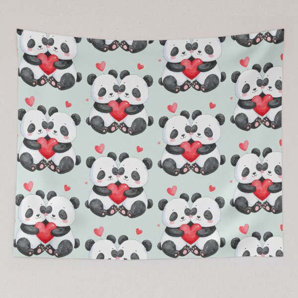 Item preview, Small heart, big love, two pandas designed and sold by LiskoDesign.