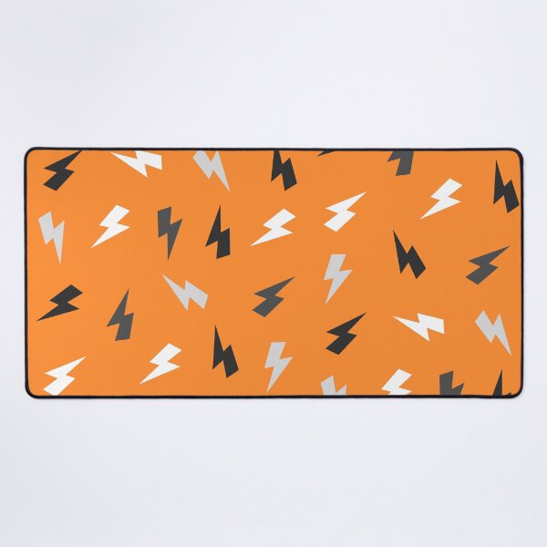 Item preview, Grey Lightning Bolts Pattern on Orange designed and sold by OneThreeSix.