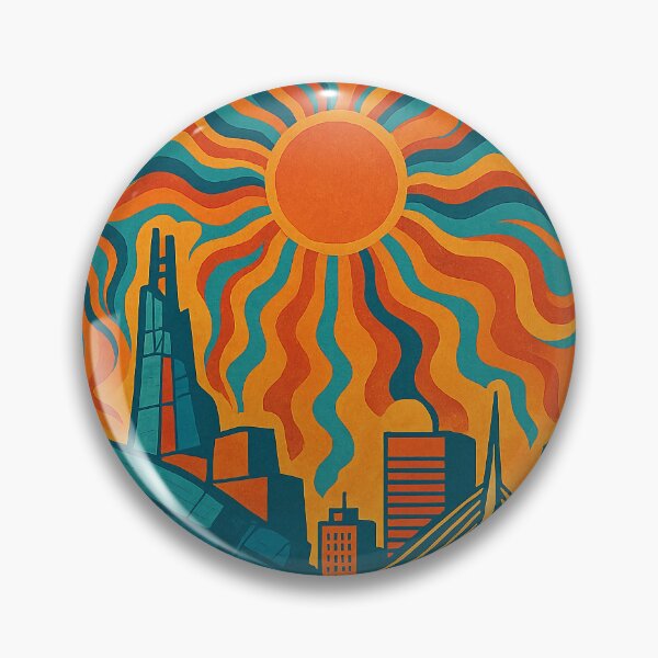 Item preview, Trippy Psychedelic Poster of Winnipeg | Neon Prairie Pulse | Surreal Canadian Cityscape Art designed and sold by PaintedPixels01.