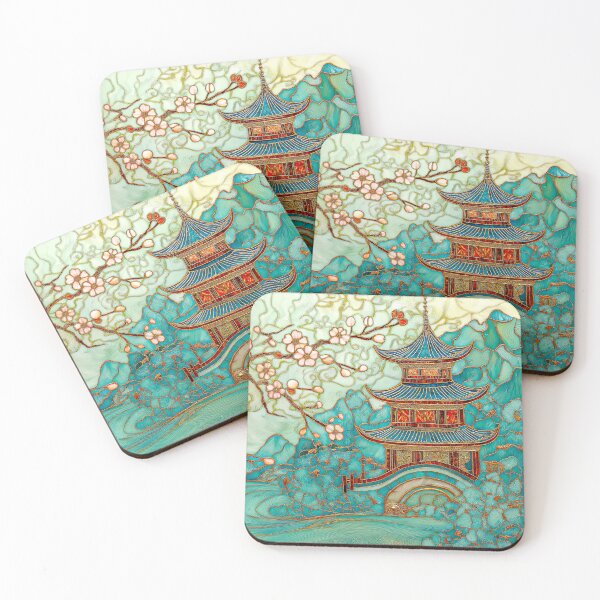 Item preview, Serene Japanese Garden with Cherry Blossoms designed and sold by MargaretWiktor.