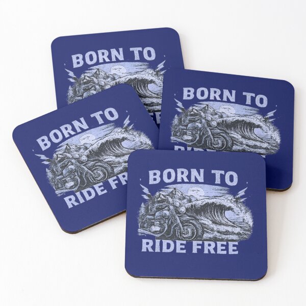 Item preview, Born to Ride Free - Vintage Motorcycle Ocean Wave Graphic. designed and sold by LunaPrintCo.