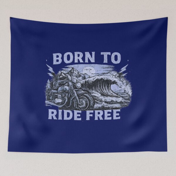 Item preview, Born to Ride Free - Vintage Motorcycle Ocean Wave Graphic. designed and sold by LunaPrintCo.