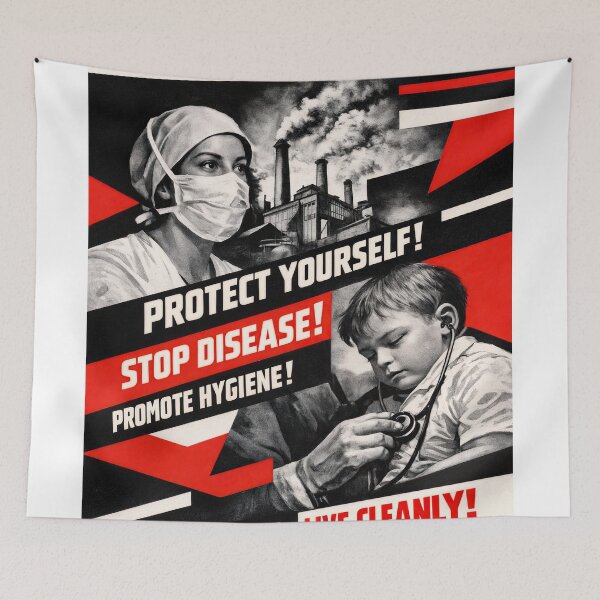 Item preview, Public Health Propaganda Poster – Protect Yourself! designed and sold by ForeverPrintsOK.