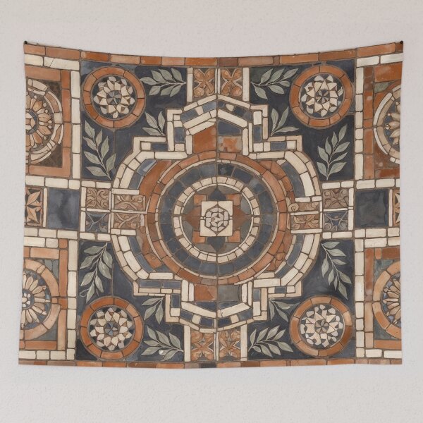 Item preview, Ancient Roman Geometric Floor Mosaic designed and sold by SassyArtistry.