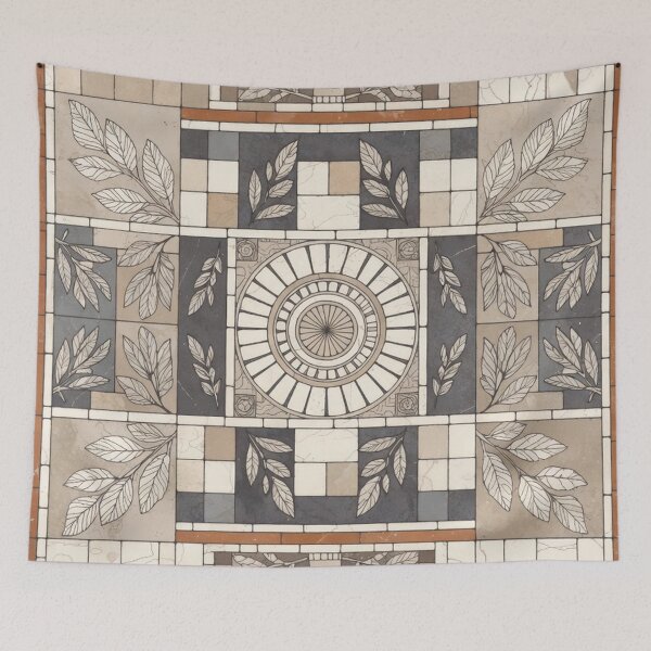 Item preview, Roman Leaf Geometric Floor Mosaic designed and sold by SassyArtistry.