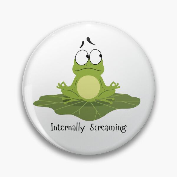 Item preview, Funny "Internally Screaming" Yoga Frog designed and sold by ChathuStrokes.
