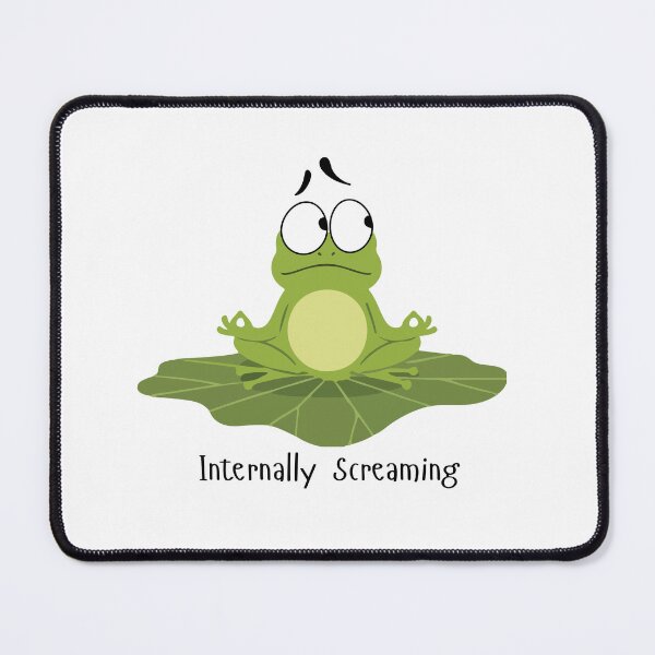 Item preview, Funny "Internally Screaming" Yoga Frog designed and sold by ChathuStrokes.