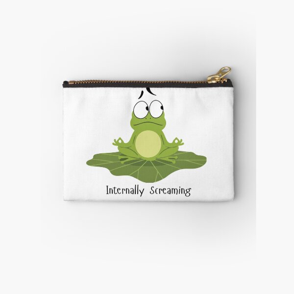 Item preview, Funny "Internally Screaming" Yoga Frog designed and sold by ChathuStrokes.