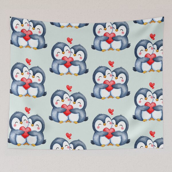Item preview, Small heart, big love, two penguins designed and sold by LiskoDesign.
