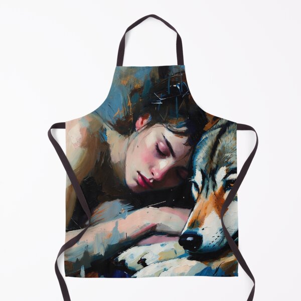 Item preview, Woman and Wolf Emotional Painting designed and sold by SassyArtistry.