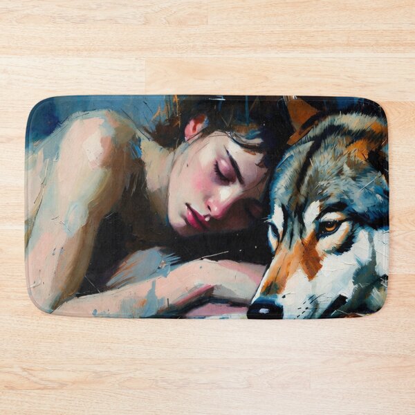 Item preview, Woman and Wolf Emotional Painting designed and sold by SassyArtistry.